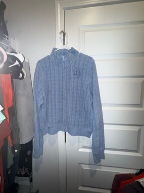 aerie Light Blue Cable-Knit full Zip